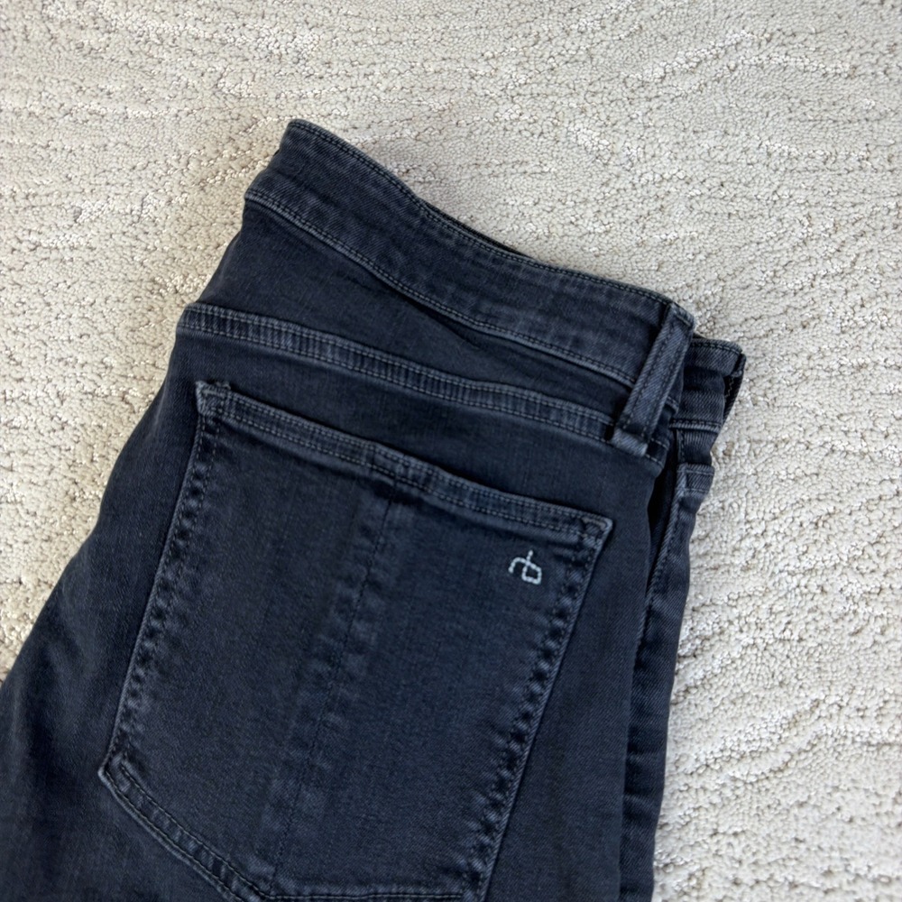 Women's Rag & Bone Size 30 Nina High Rise Ankle Cigar‎ Black Denim Jeans - Picture 2 of 9